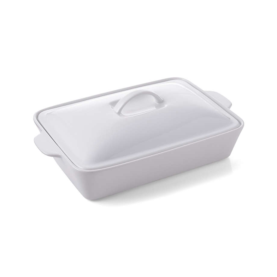 Potluck White Covered Baking Dish