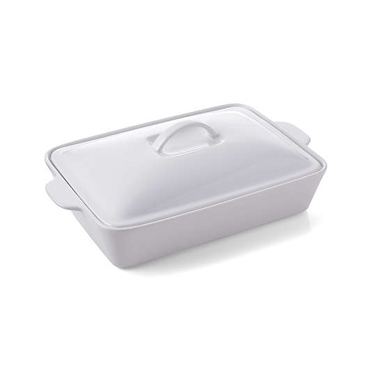 Potluck White Covered Baking Dish