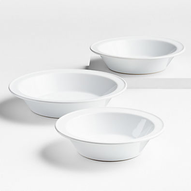 View Potluck White Pie Dishes, Set of 3 details