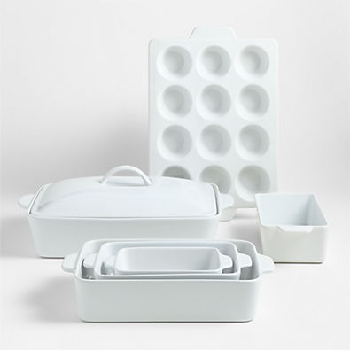 View Potluck White 7-Piece Ceramic Baking Set details