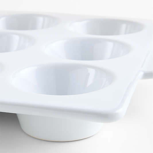 Potluck White 12-Cup Ceramic Muffin Pan