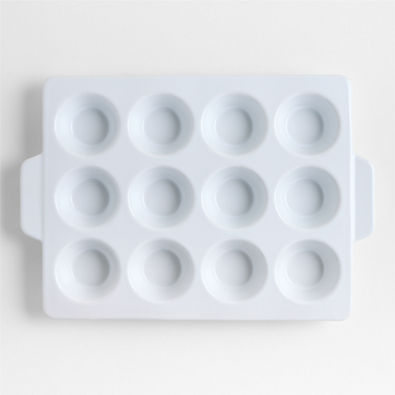 View Potluck White 12-Cup Ceramic Muffin Pan details