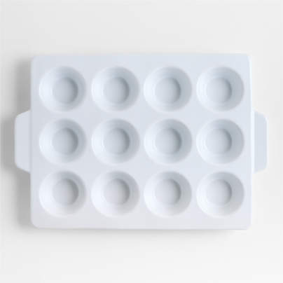 Potluck White 12-Cup Ceramic Muffin Pan