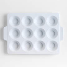 Potluck White 12-Cup Ceramic Muffin Pan + Reviews | Crate & Barrel