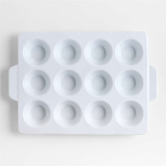 Potluck White 12-Cup Ceramic Muffin Pan