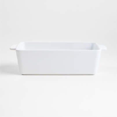 Potluck White Ceramic Loaf Pan