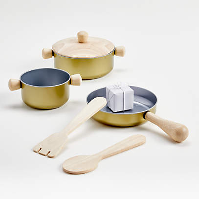 Durable and easy to clean Konges Sløjd Wooden Pot And Pan Play Set *New* 