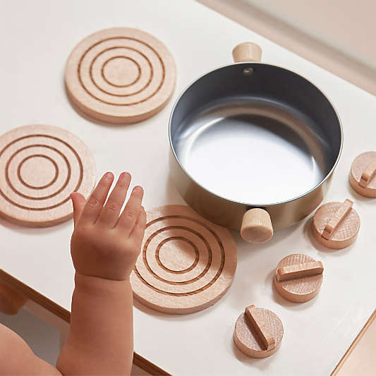 Lalo Wooden Metallic Pots & Pans Kids Play Kitchen Set