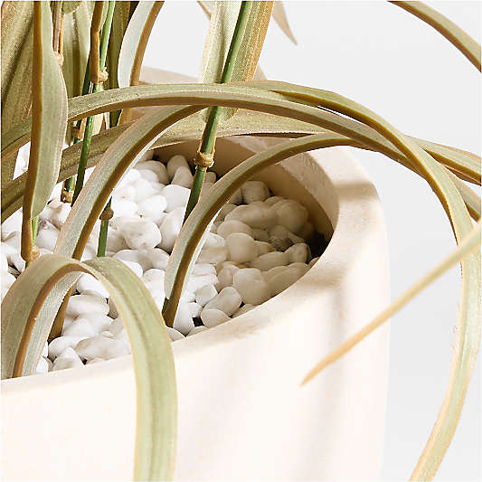 Large Faux Potted Grass in White Pot