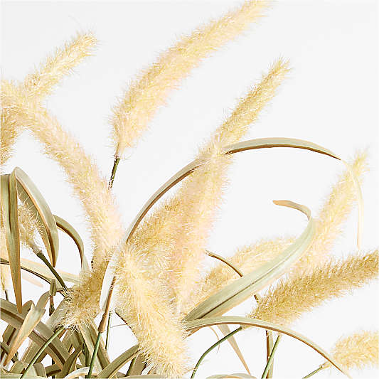 Large Potted Faux Grass in White Pot