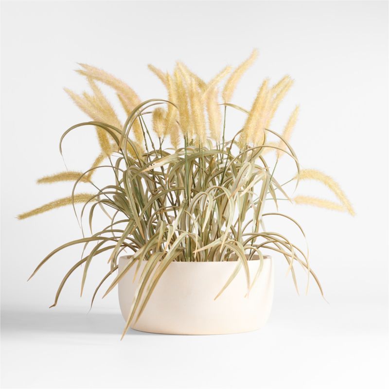 Large Faux Potted Grass in White Pot - image 0 of 4