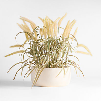 View Large Potted Faux Grass in White Pot details
