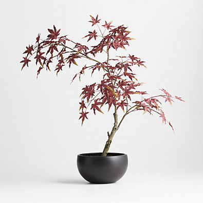 View Potted Faux Japanese Maple Tree Red 24" details