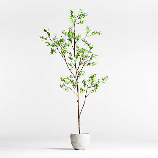 Potted Faux Green Maple Tree 7.5'