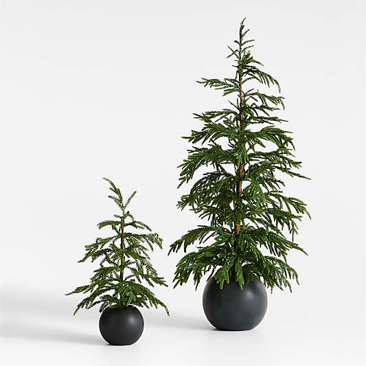 Potted Pre-Lit Norfolk Pine Holiday Faux Trees 2'-4'