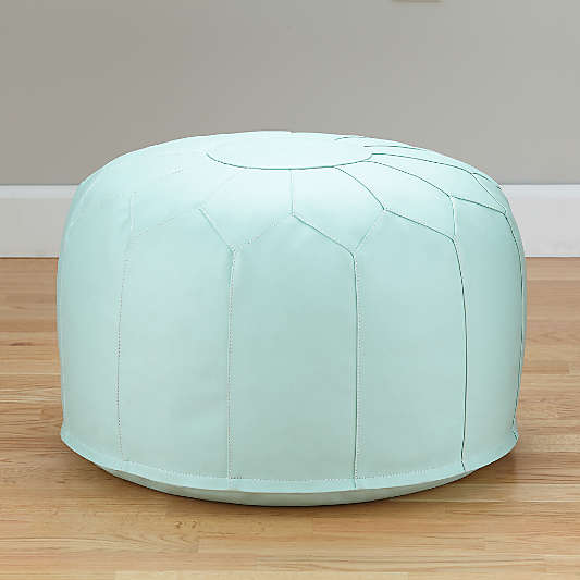 Faux Leather Mint Pouf