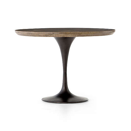 Penn Patchwork Bronze 42" Pedestal Base Dining Table