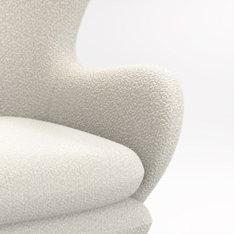 Powell White Fabric Wingback Swivel Accent Chair - image 8 of 9