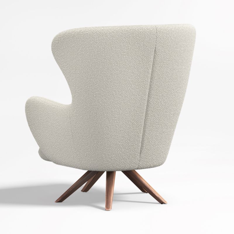 Powell White Fabric Wingback Swivel Accent Chair - image 7 of 9