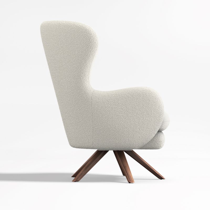 Powell White Fabric Wingback Swivel Accent Chair - image 6 of 9