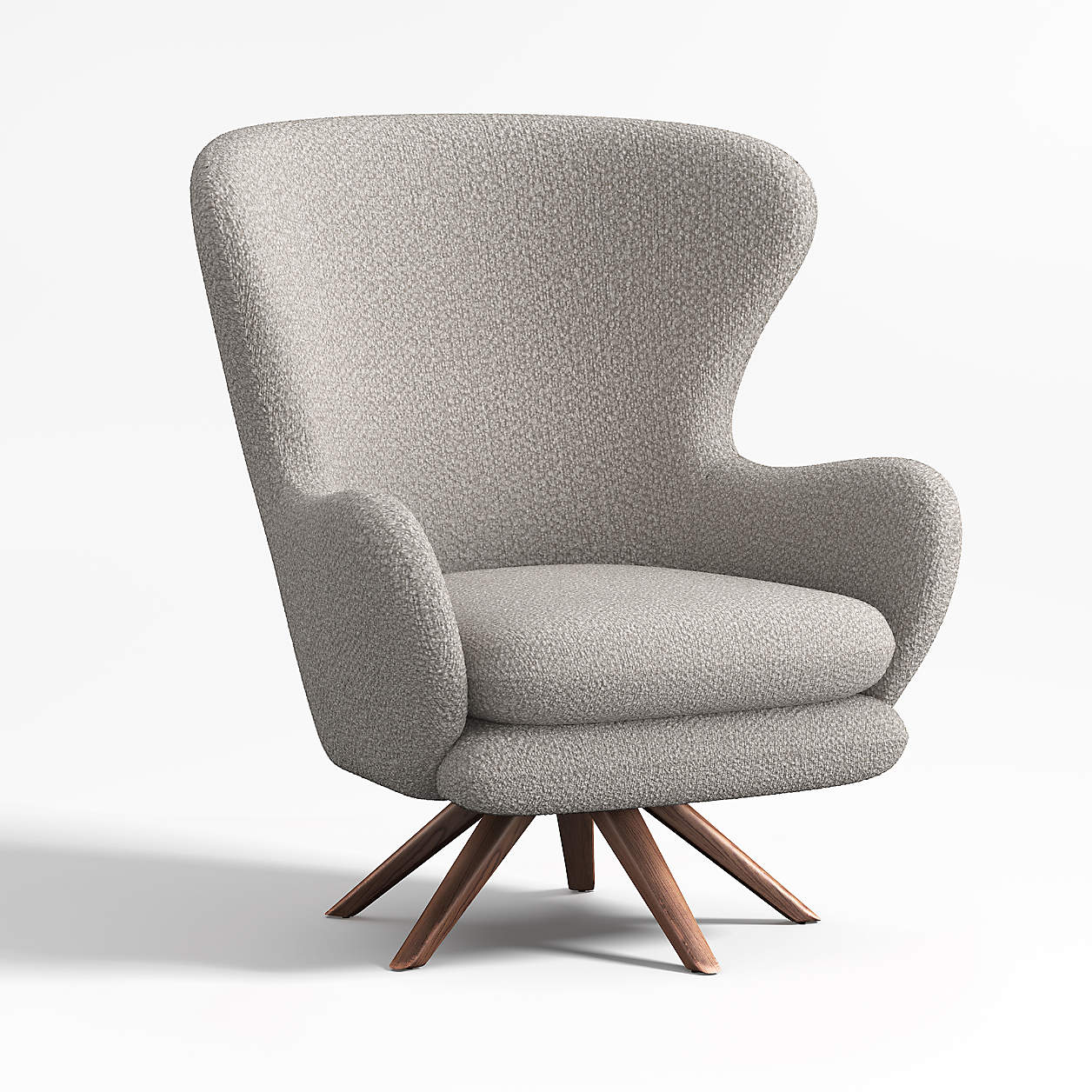 Powell Boucle Wingback Swivel Accent Chair | Crate & Barrel Canada