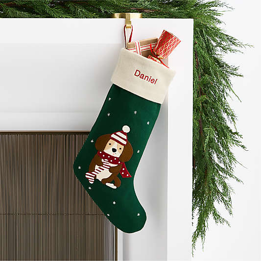 Puppy Kids Christmas Stocking by Joan Anderson