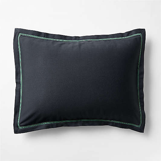 Pique Point Midnight Navy 100% Organic Cotton Kids Pillow Sham By Venus Williams