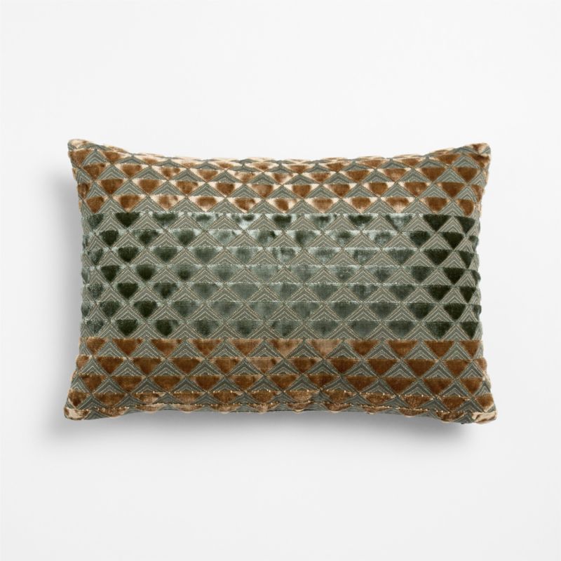 Prue Viscose Cotton Blend 22"x15" Burnt Green Throw Pillow Cover with Down-Alterntative Insert - image 1 of 3