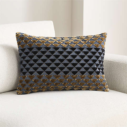 Prue 22"x15" Deep Indigo Throw Pillow Cover