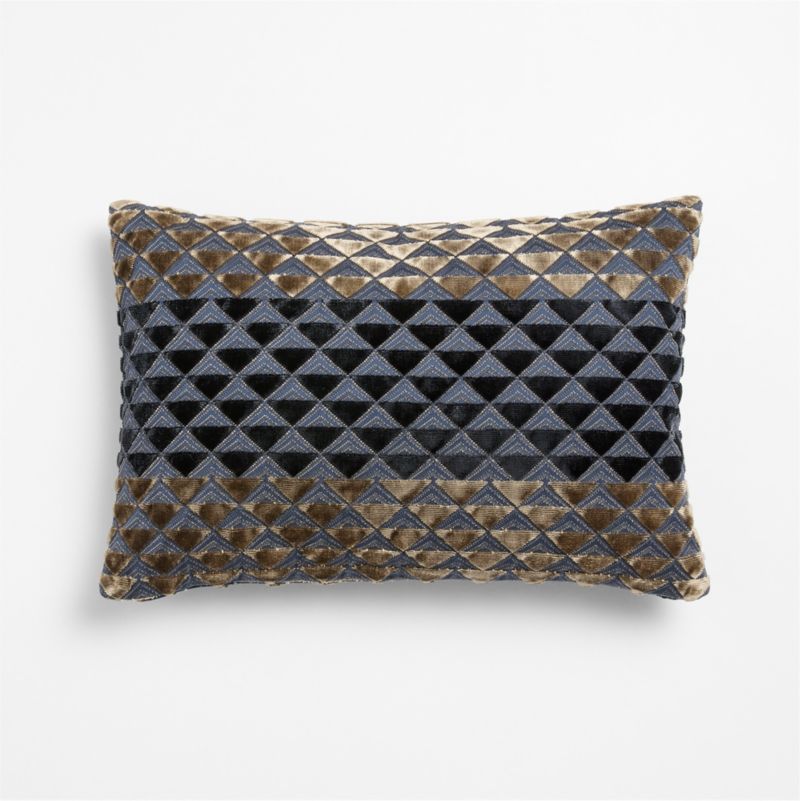 Prue Viscose Cotton Blend 22"x15" Deep Indigo Throw Pillow Cover - image 1 of 4