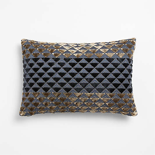 Prue 22"x15" Deep Indigo Throw Pillow Cover