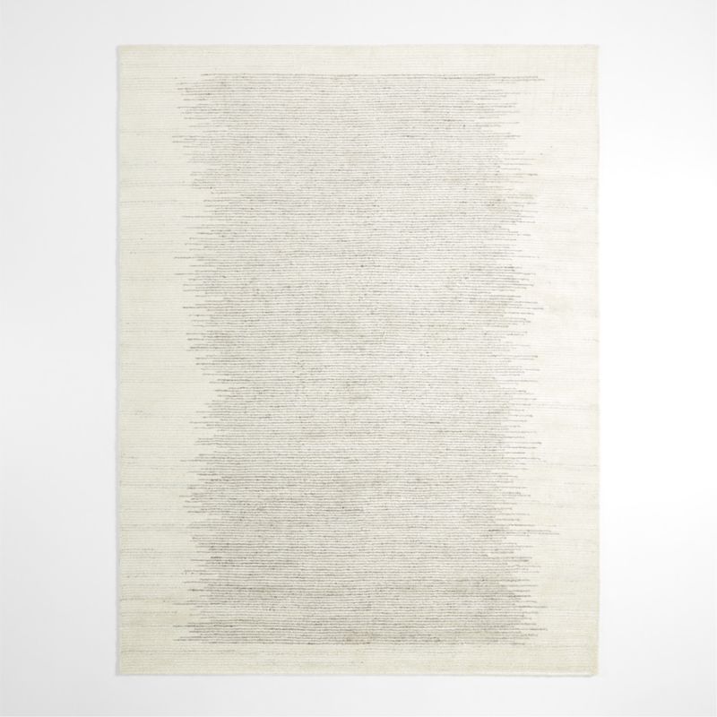 Prague Wool and Viscose Hand-Knotted Ombre Ivory White Rug Swatch 12"x18" - image 1 of 5