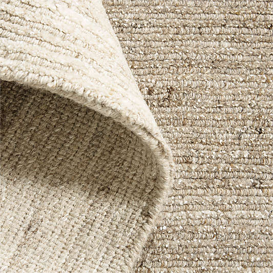 Prague Wool and Viscose Hand-Knotted Ombre Sand Brown Area Rug