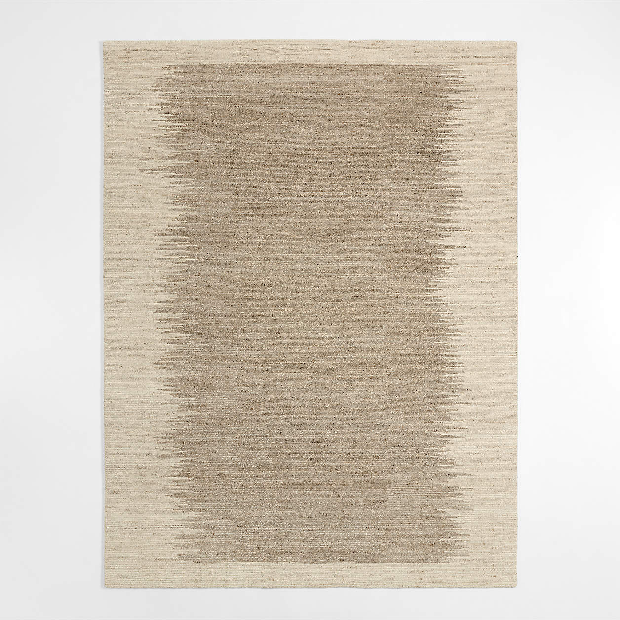 Prague Wool and Viscose HandKnotted Ombre Sand Brown Area Rug 6'x9' Crate & Barrel