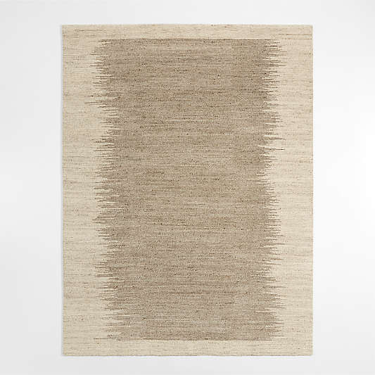 Prague Wool and Viscose Hand-Knotted Ombre Sand Brown Area Rug 6'x9'