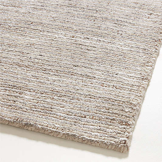 Prague Wool and Viscose Hand-Knotted Ombre Taupe Brown Area Rug