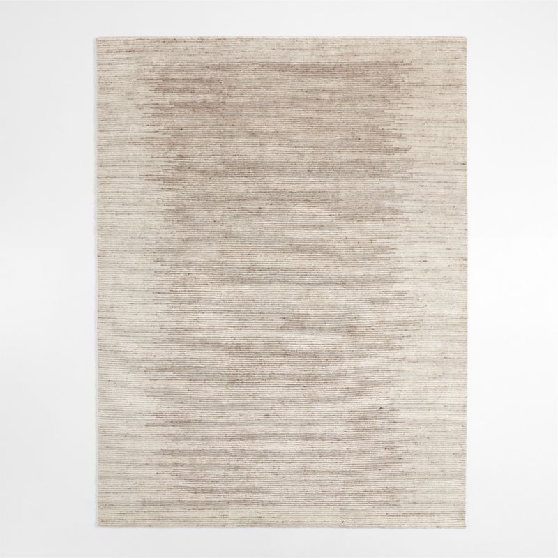 Prague Wool and Viscose Hand-Knotted Ombre Taupe Brown Area Rug 6'x9' - image 1 of 6