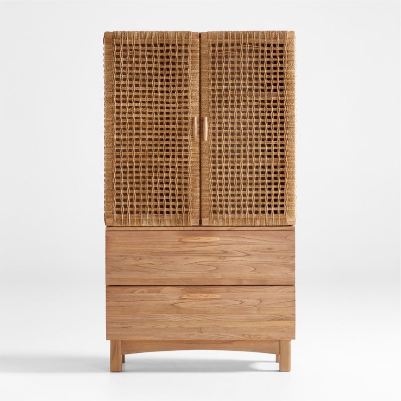 Prairie 40" Woven Wood Storage Cabinet