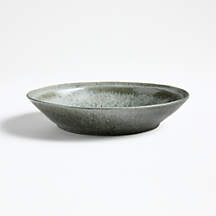 Prairie Moss Green Recycled Stoneware Low Bowl + Reviews | Crate & Barrel