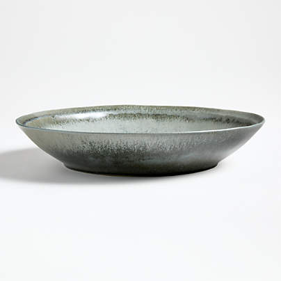 Prairie Moss Green Recycled Stoneware Serving Bowl
