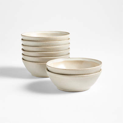 Prairie Natural Recycled Stoneware Cereal Bowls, Set of 8