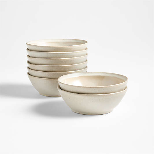 Prairie Natural Recycled Stoneware Cereal Bowls, Set of 8