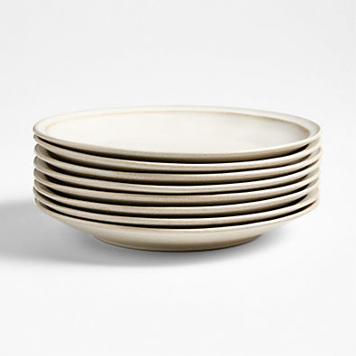 View Prairie Natural Recycled Stoneware Dinner Plates, Set of 8 details