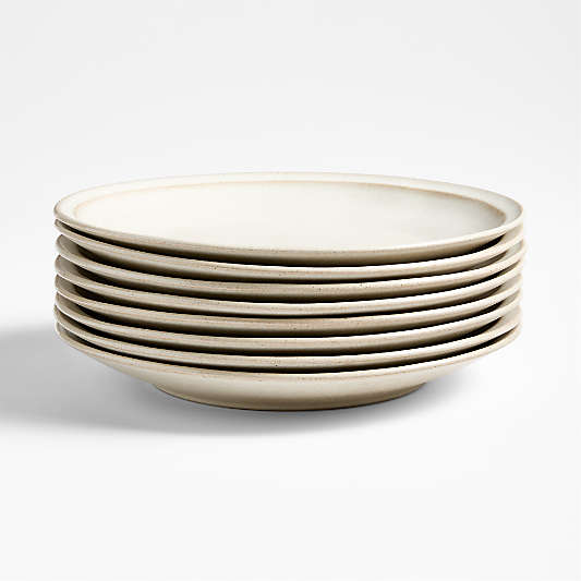 Prairie Natural Recycled Stoneware Dinner Plates, Set of 8