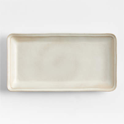 Prairie Natural Recycled Stoneware Rectangular Platter