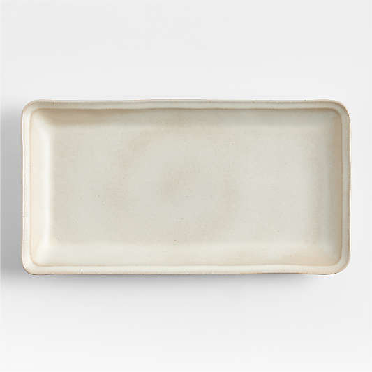 Prairie Natural Recycled Stoneware Rectangular Platter