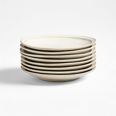 View Prairie Natural Recycled Stoneware Salad Plates, Set of 8 details