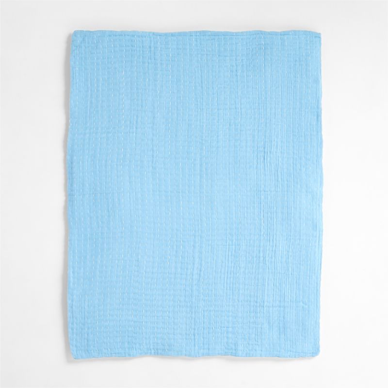 Prama Organic Blue Baby Stroller Blanket by John Robshaw - image 5 of 6