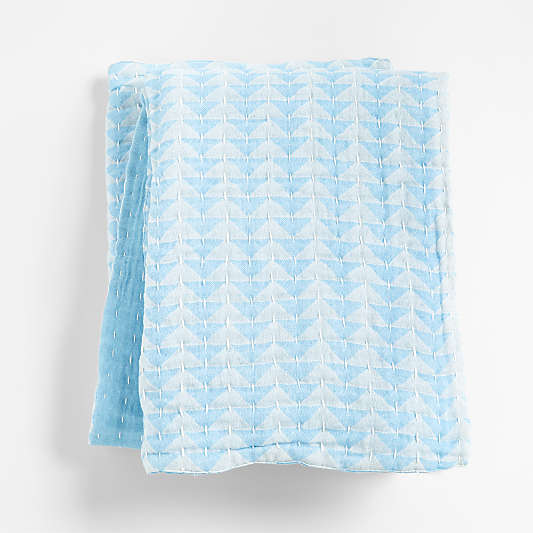 Prama Organic Blue Baby Stroller Blanket by John Robshaw