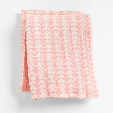 View Prama Organic Pink Baby Stroller Blanket by John Robshaw details